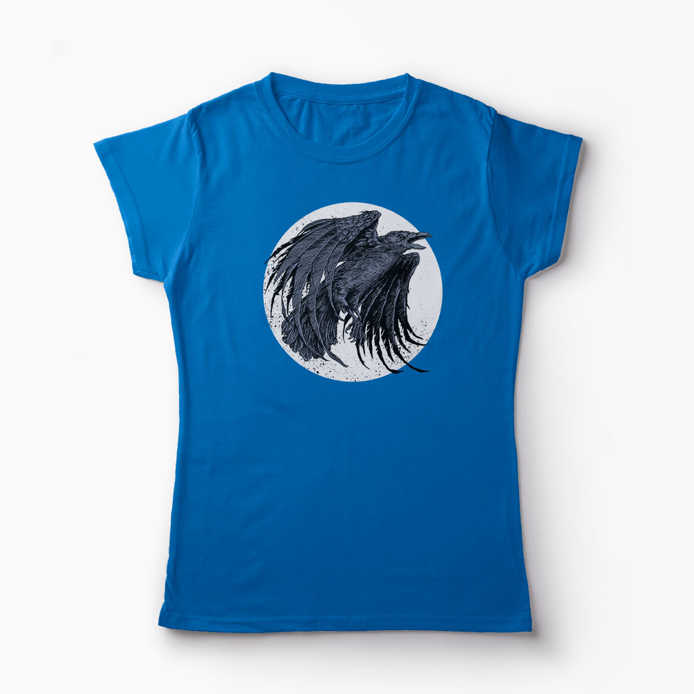 Tricou Cioara - Crow - Femei-Albastru Regal